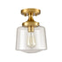 Mid Century Glass Semi Flush Mount Ceiling Light